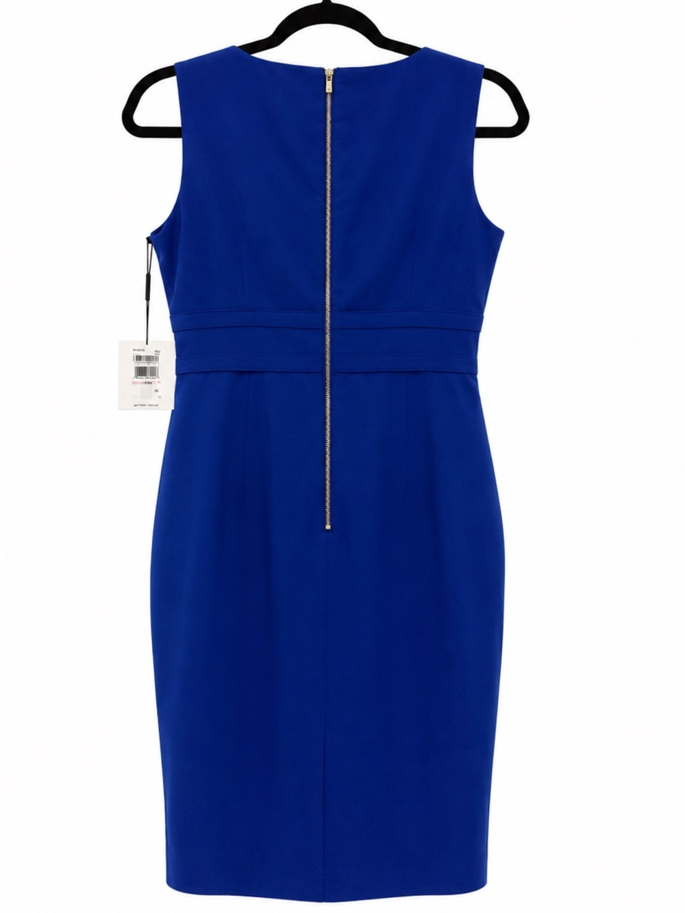 Calvin Klein Royal Blue Sheath Dress Gold Buckle Sleeveless NWT 10P - Picture 5 of 7